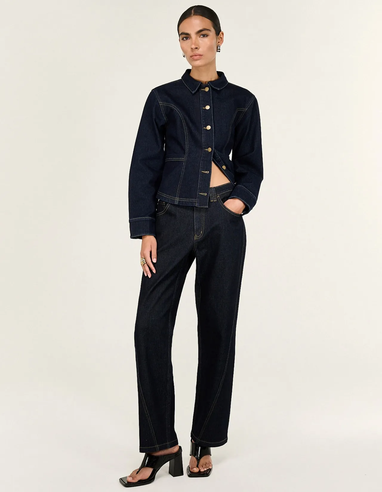 Aalto Dark Indigo Straight Leg Jeans