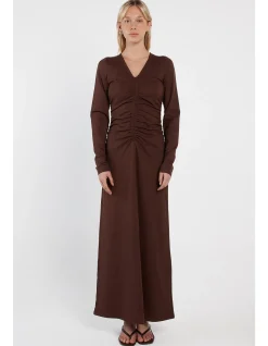 ABIA GATHERED FRONT JERSEY DRESS