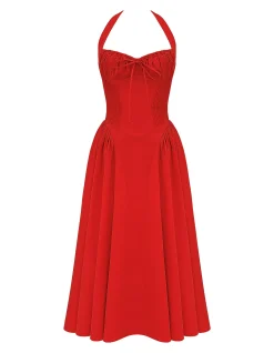 ADABELLA COTTON HALTER DRESS
