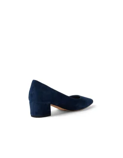Addison Low Block Heel Suede Pumps