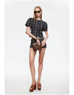 Afterglow Plaid Mini Shorts