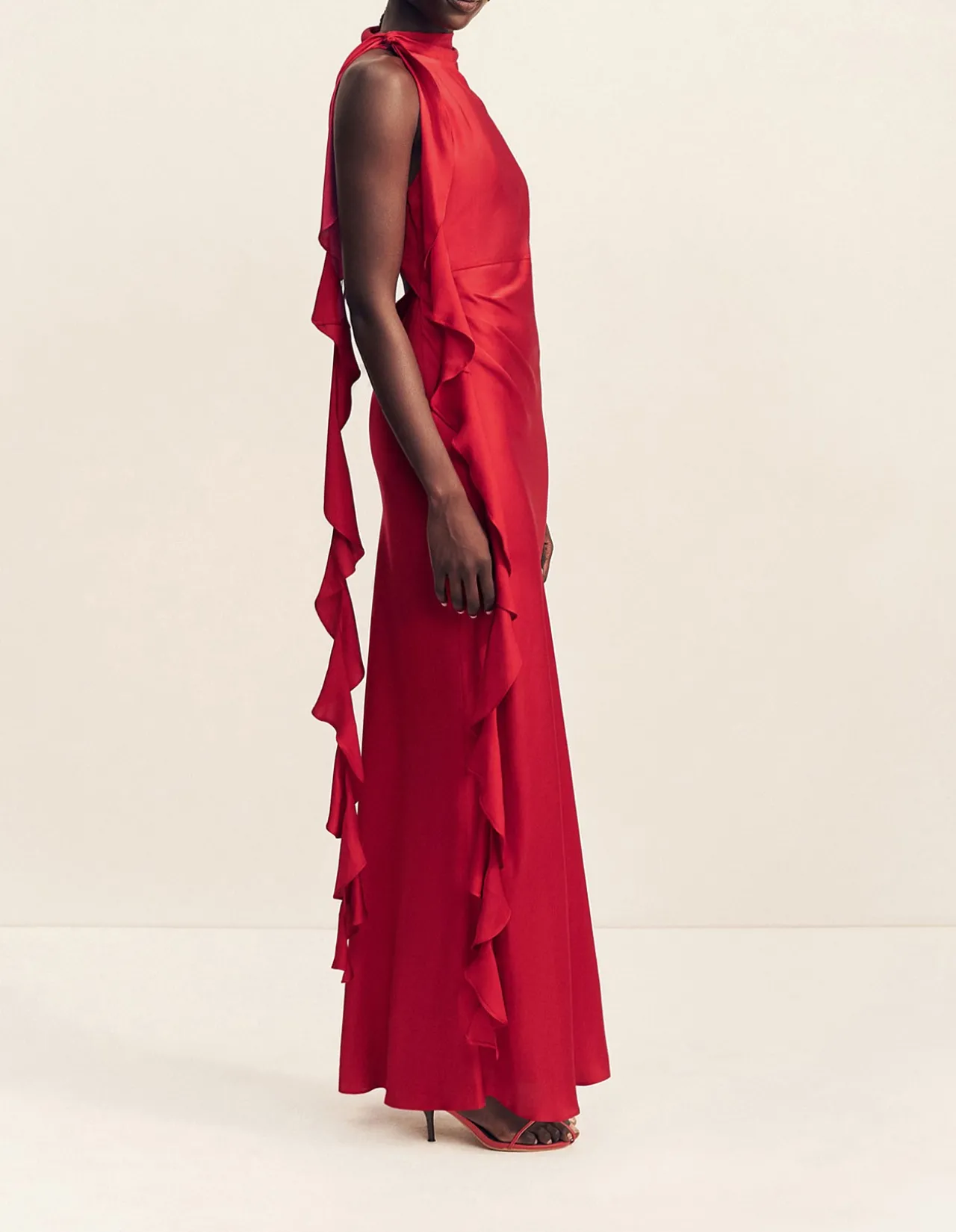Agnes Draped Ruffle Maxi Dress