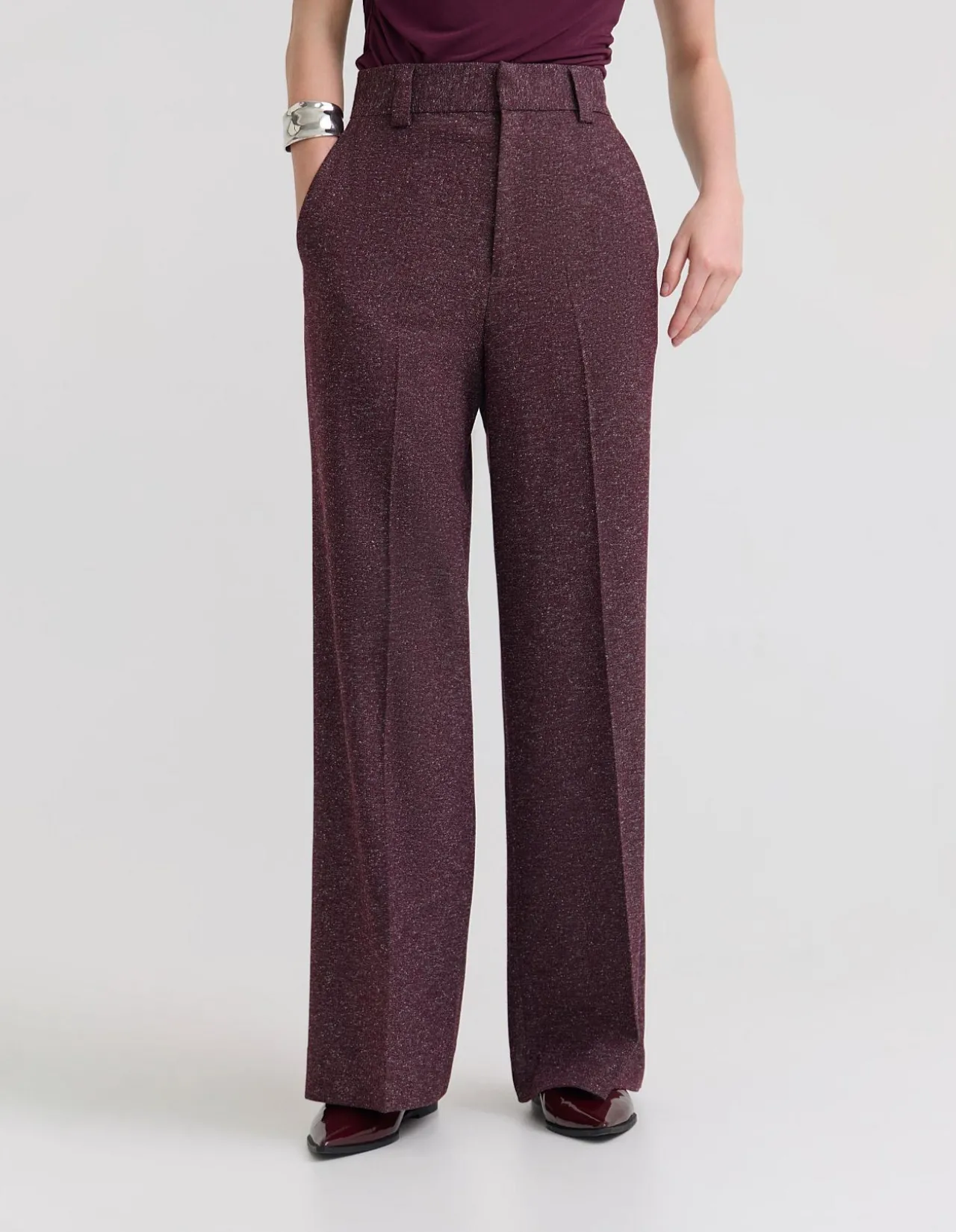 Alana Stretch Pant Eco-Friendly Straight Leg Burgundy