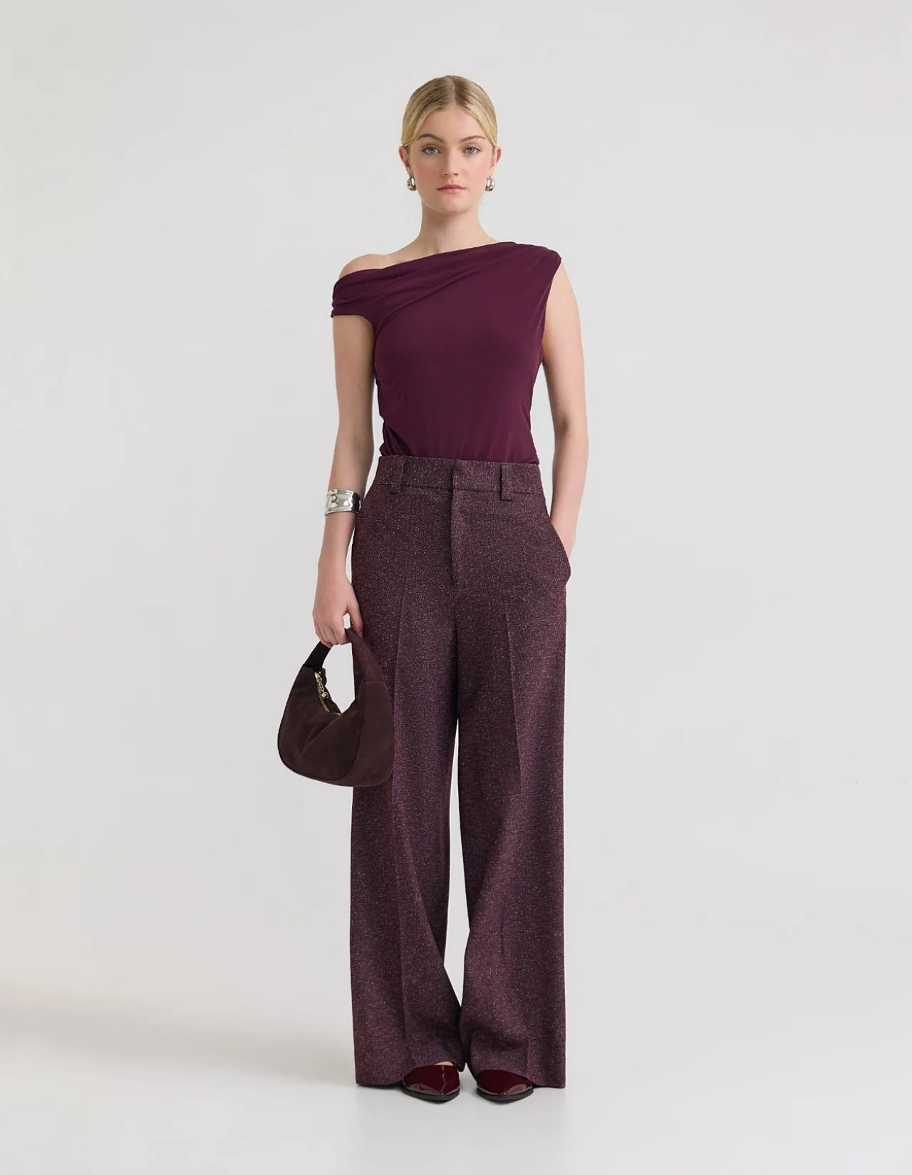 Alana Stretch Pant Eco-Friendly Straight Leg Burgundy