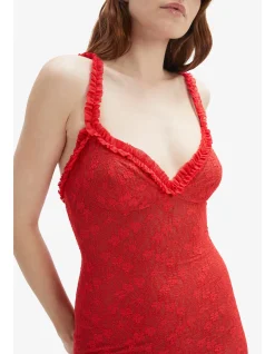 ALEGRA STRETCH LACE MIDI DRESS