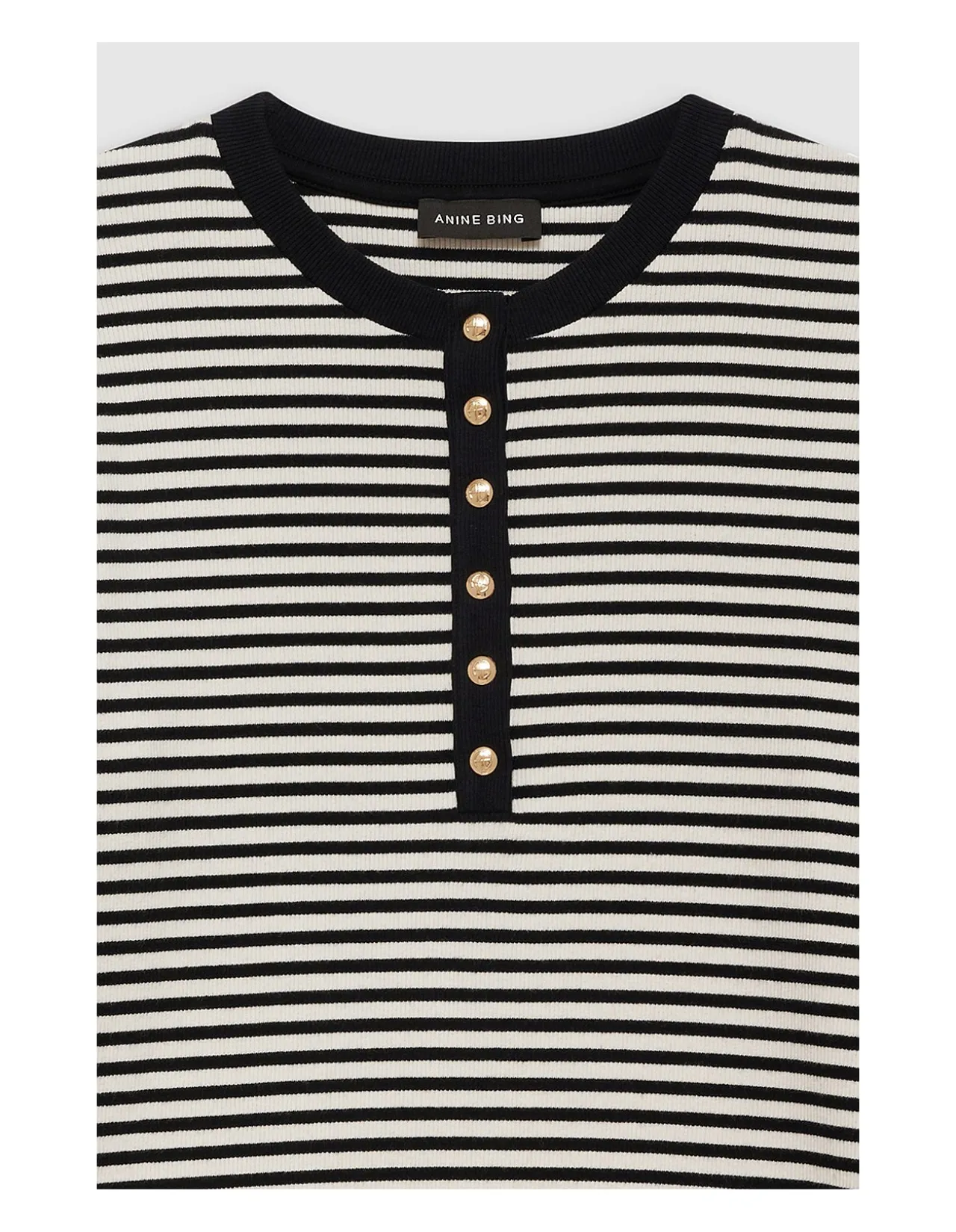 Alessia Long Sleeve T-Shirt - Cream And Black Stripe