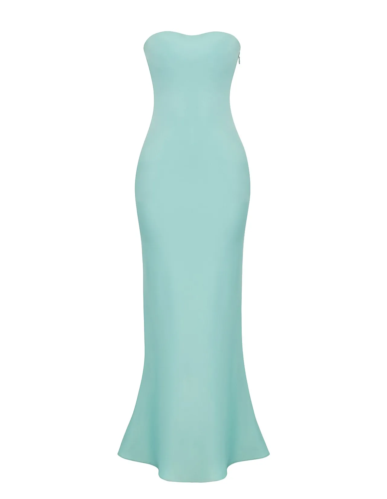 Alette Jade Satin Strapless Maxi Dress