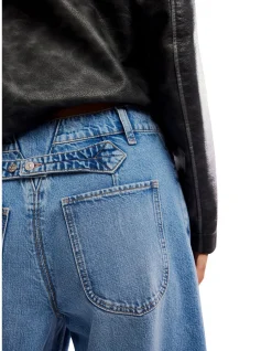 Alia Cuffed Wide Leg Cropped Denim Jeans