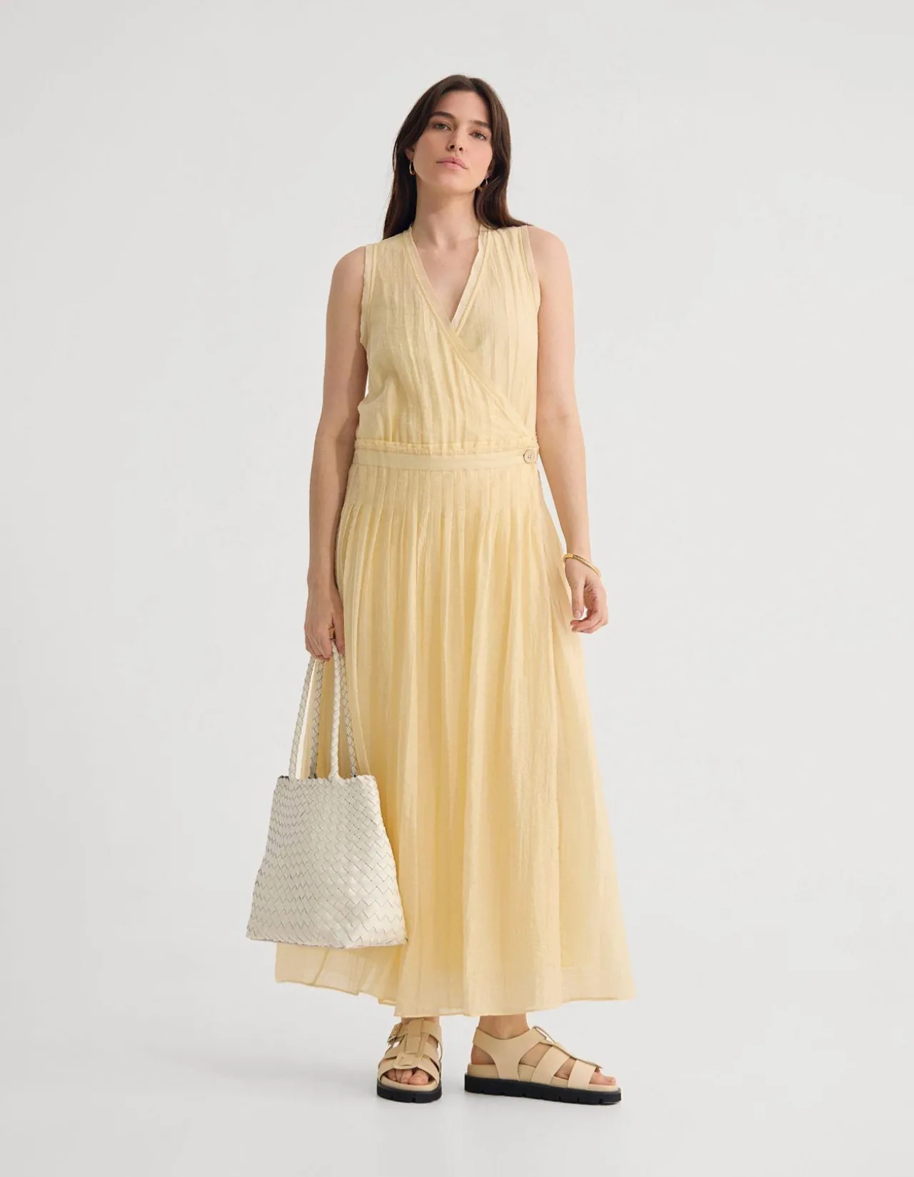 ALINA PLEATED SKIRT DRESS