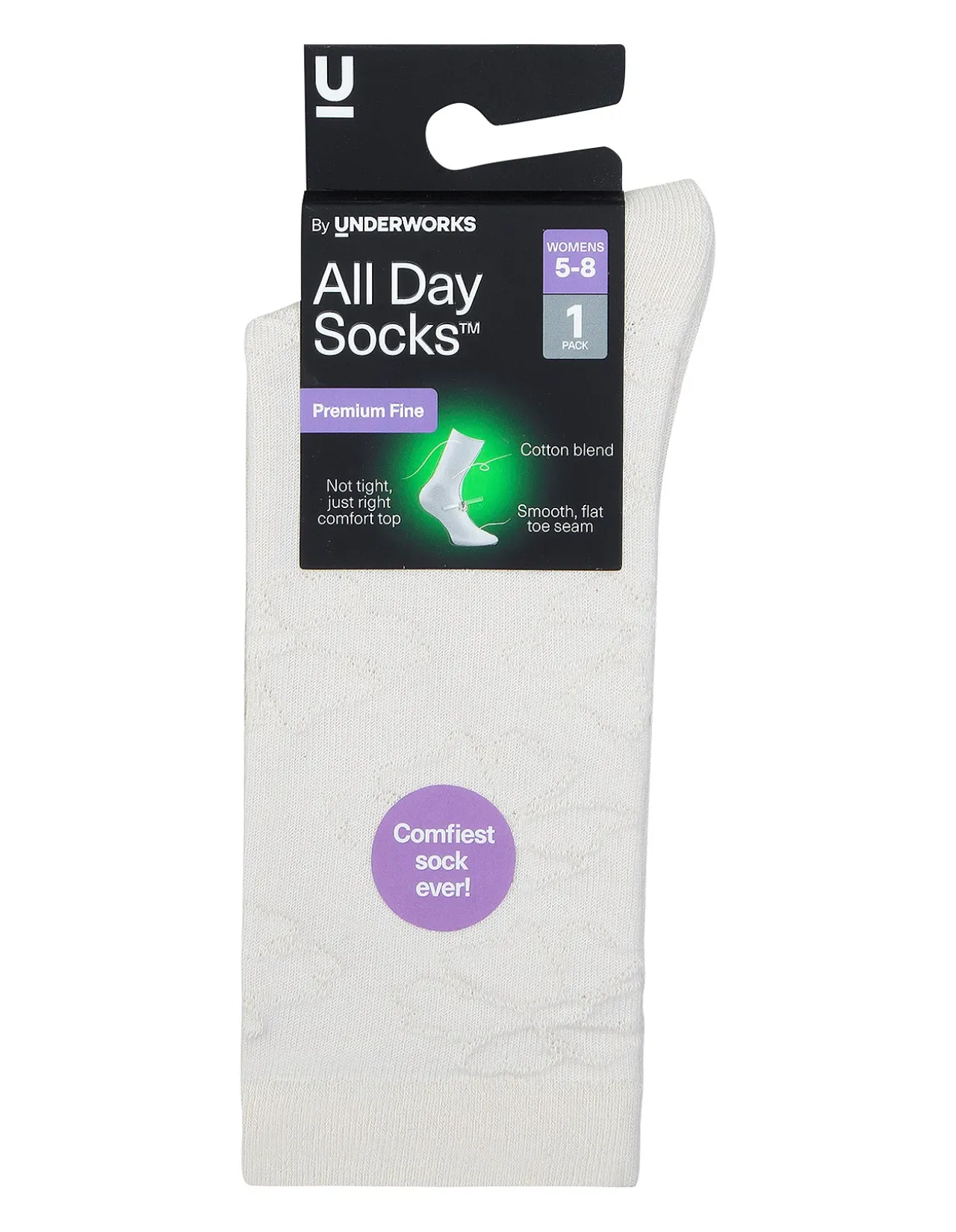 All Day Premium Fine Floral Crew Socks