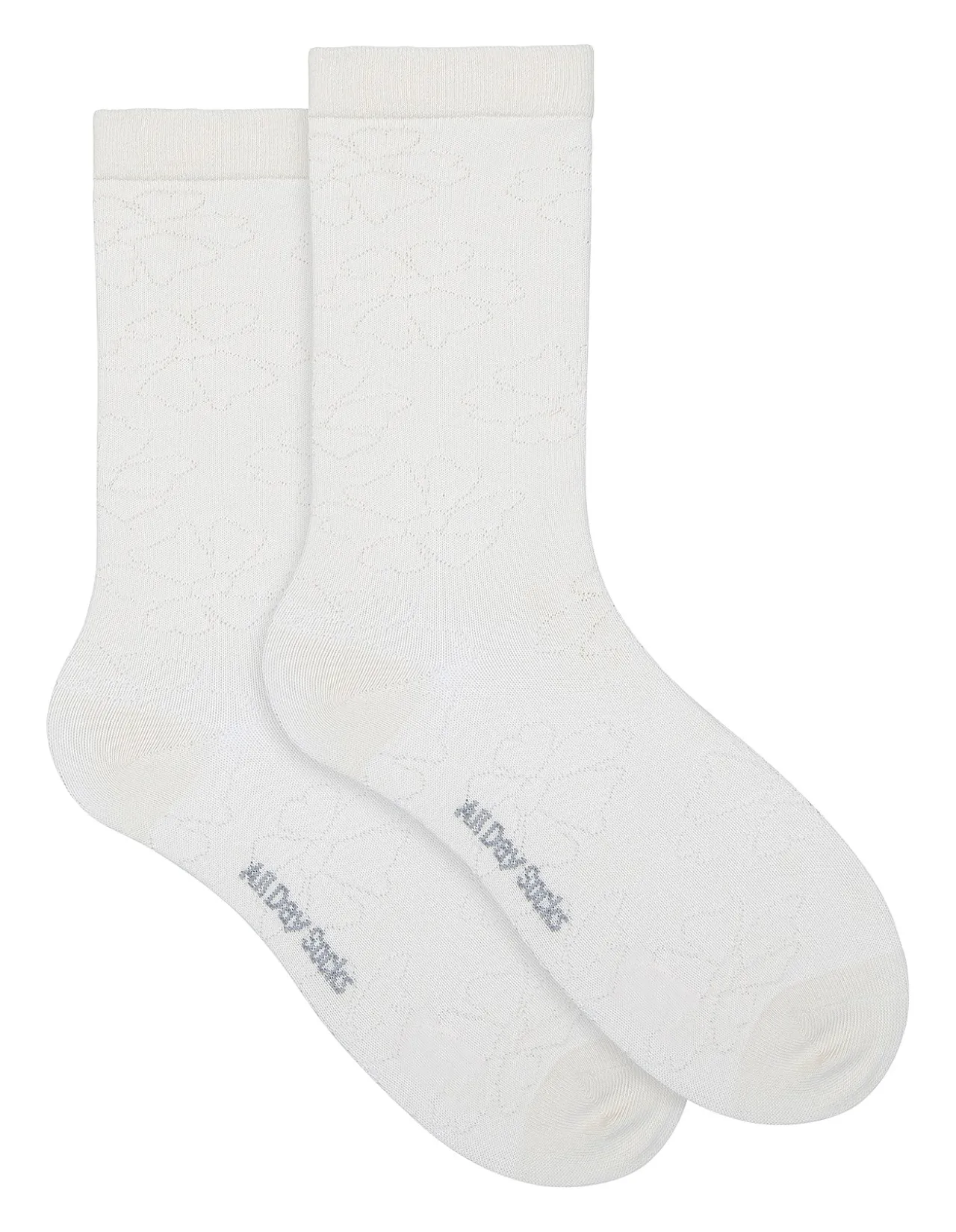 All Day Premium Fine Floral Crew Socks