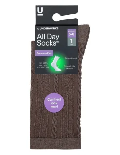 All Day Premium Fine Pattern Crew Socks