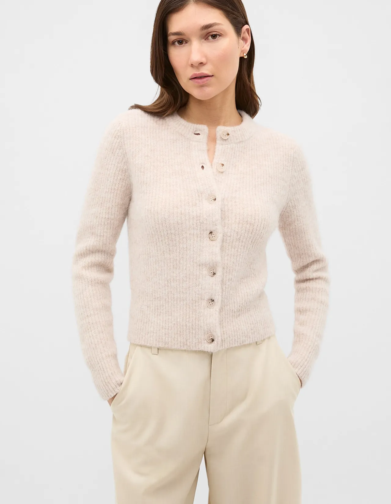 ALPACA BLEND FITTED CARDIGAN
