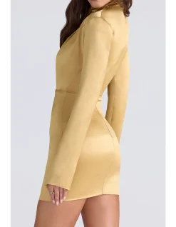 AMALA LONG SLEEVE SATIN MINI DRESS