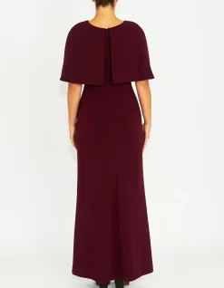 AMARA MERLOT CREPE GOWN