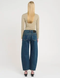 Amber Barrel Mid Rise Barrel Leg Jeans