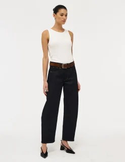 Amber Barrel Mid Rise Barrel Leg Jeans