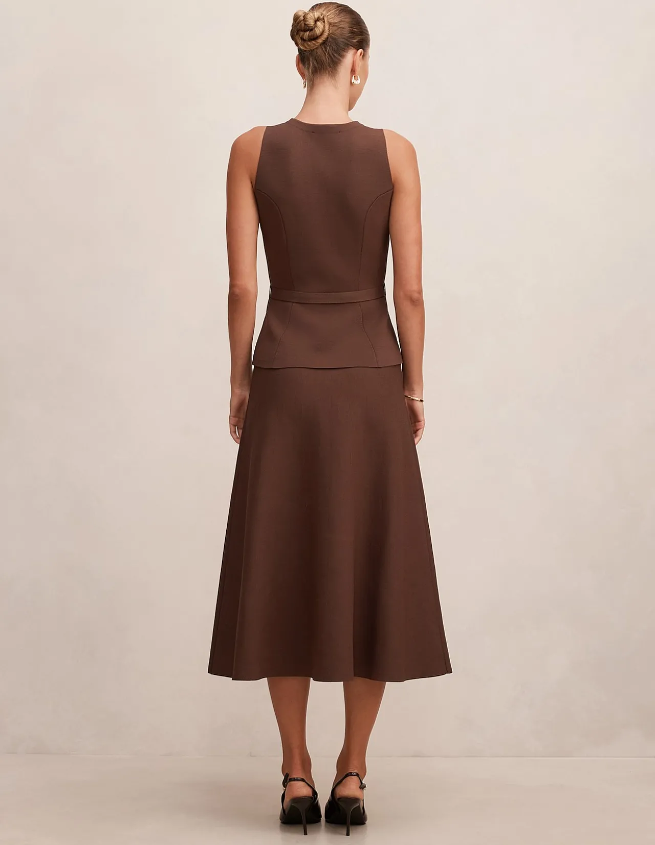 AMELIA LAYERED A-LINE MIDI DRESS