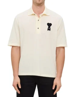 Ami de Coeur Boxy Fit Knitted Patch Polo Shirt