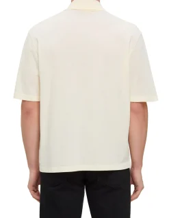 Ami de Coeur Boxy Fit Knitted Patch Polo Shirt