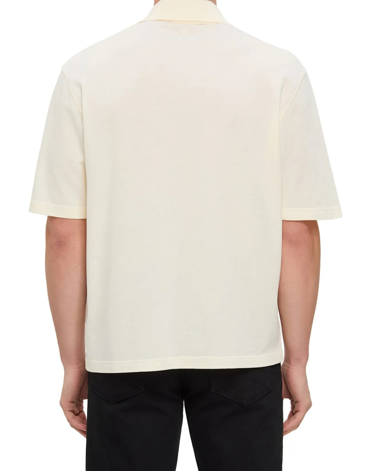 Ami de Coeur Boxy Fit Knitted Patch Polo Shirt