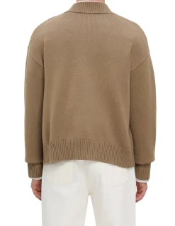 Ami de Coeur Contrast Logo Wool Cotton Cardigan