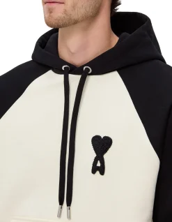 Ami De Coeur Knitted Patch Boxy Fleece Hoodie