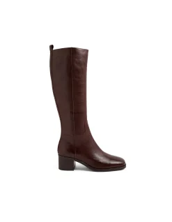 AMIES DF CHOC DK BROWN HEEL LEATHER