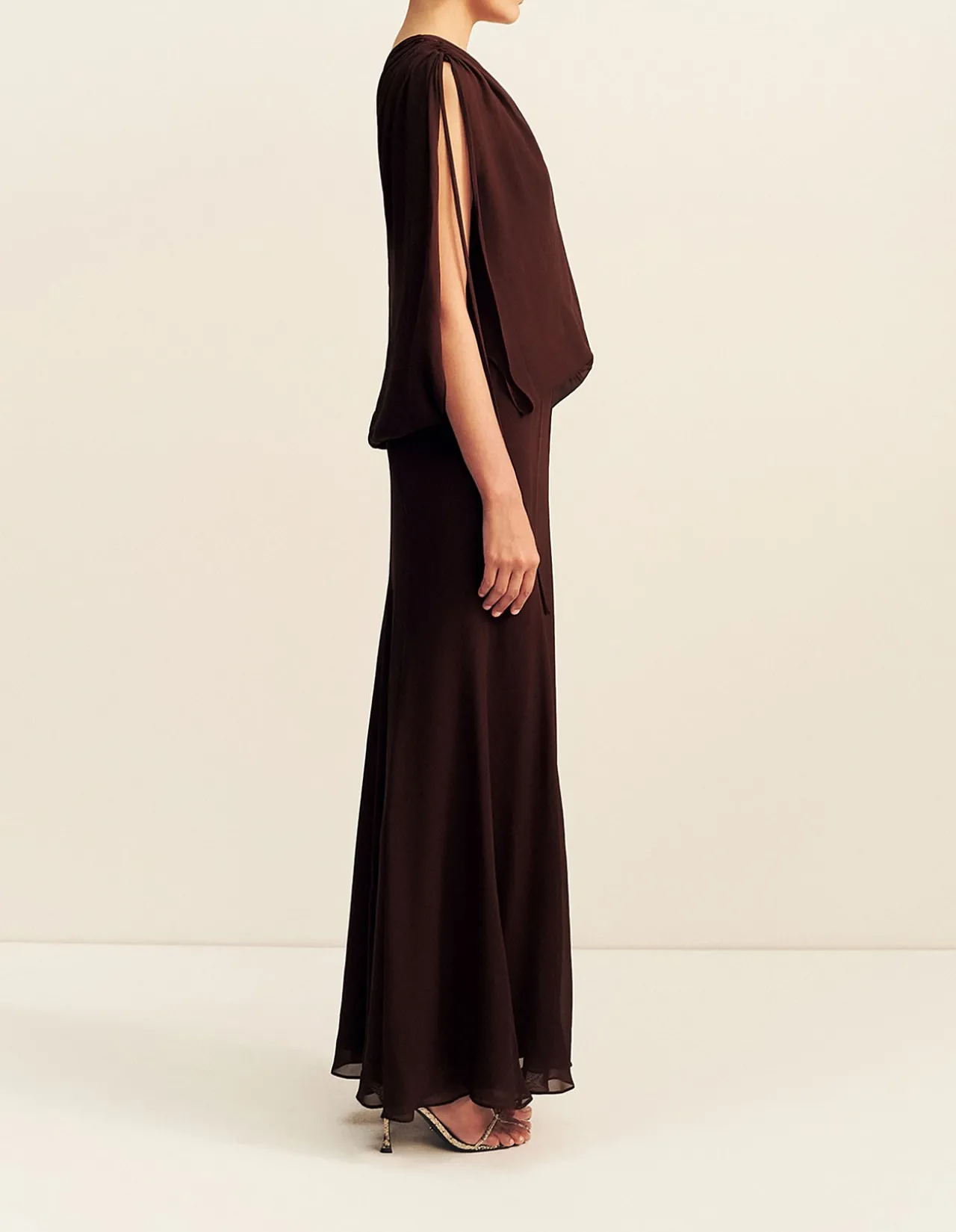 AMINA OFF SHOULDER BLOUSON MAXI DRESS