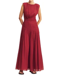 AMINA PANELLED RUCHED MAXI DRESS