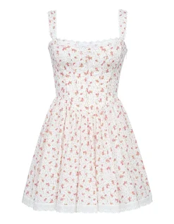 'AMI'ROSE PRINT CORSET MINI DRESS