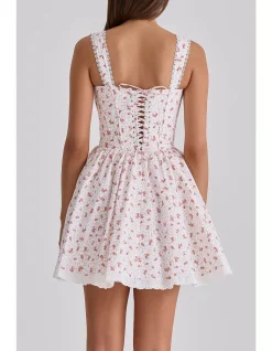 'AMI'ROSE PRINT CORSET MINI DRESS
