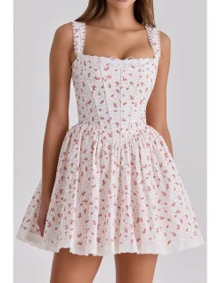 'AMI'ROSE PRINT CORSET MINI DRESS