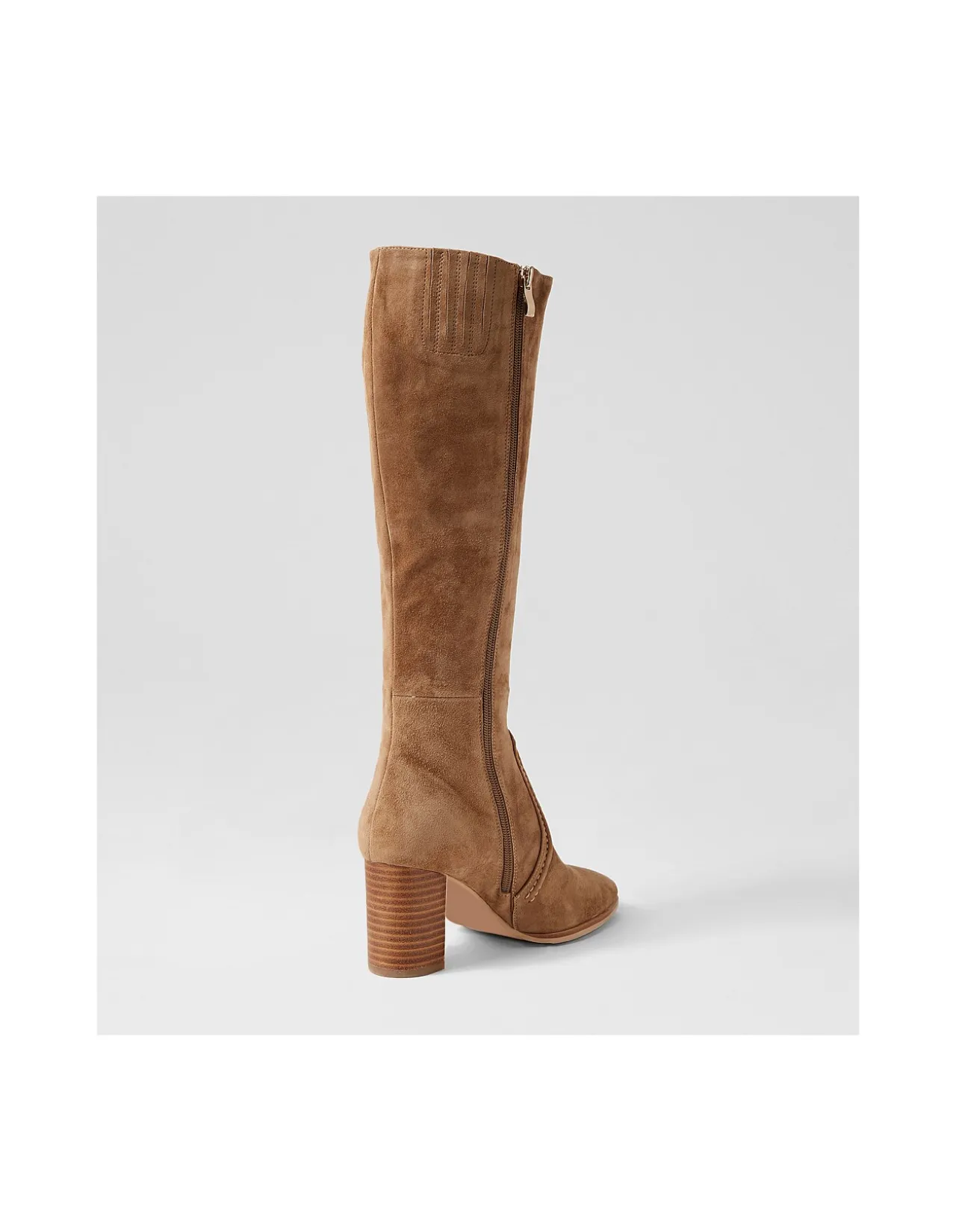 Ammla Suede Block Heel Knee High Boots