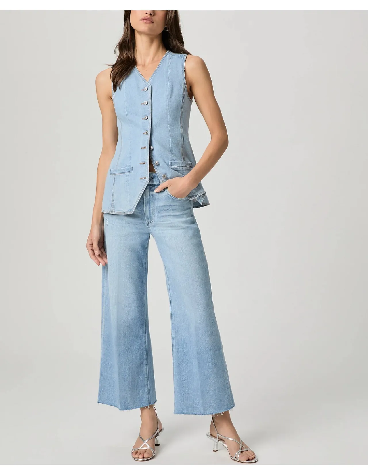Anessa Raw Hem High Rise Wide Leg Jeans