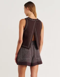 ANN LIN OPEN BACK SLEEVELESS TOP