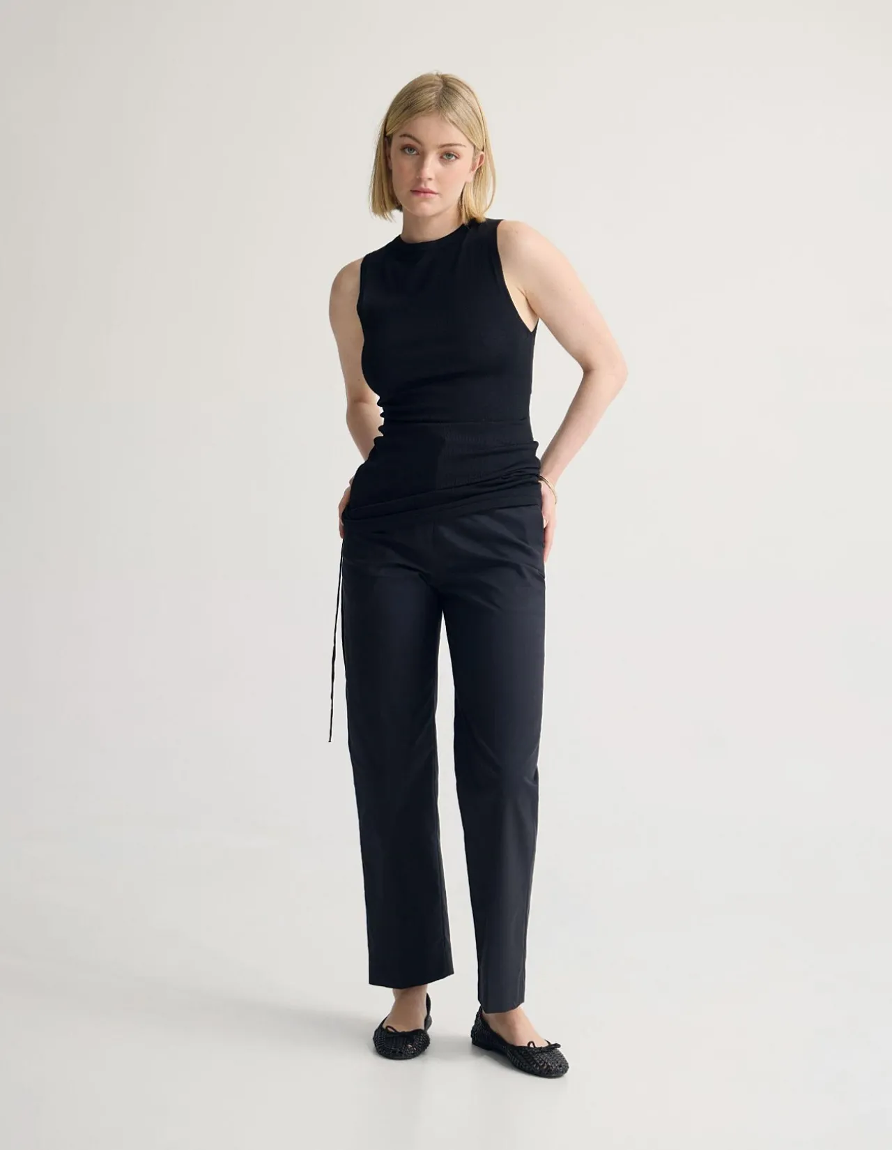 APRIL DRAWSTRING KNITTED TOP