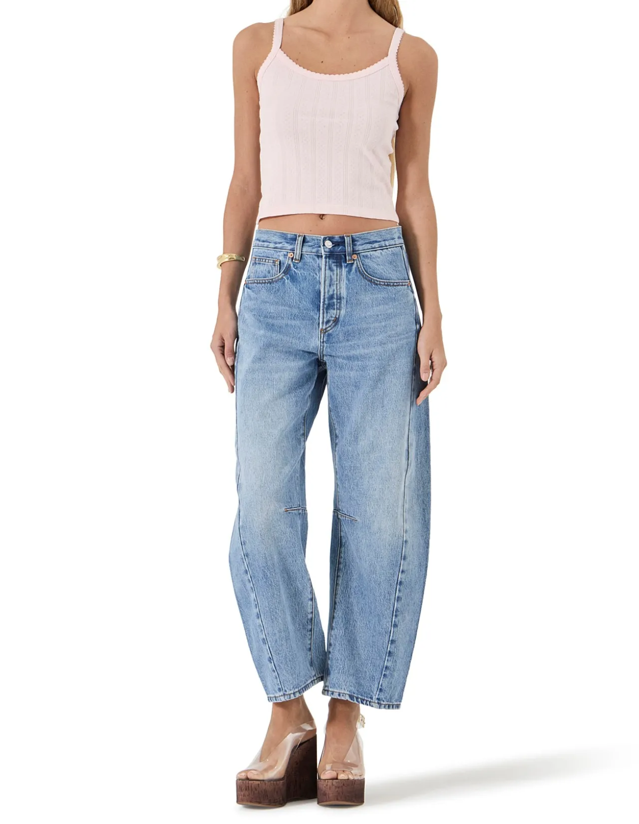 Arc Barrel Relaxed Mid Rise Barrel Leg Jeans