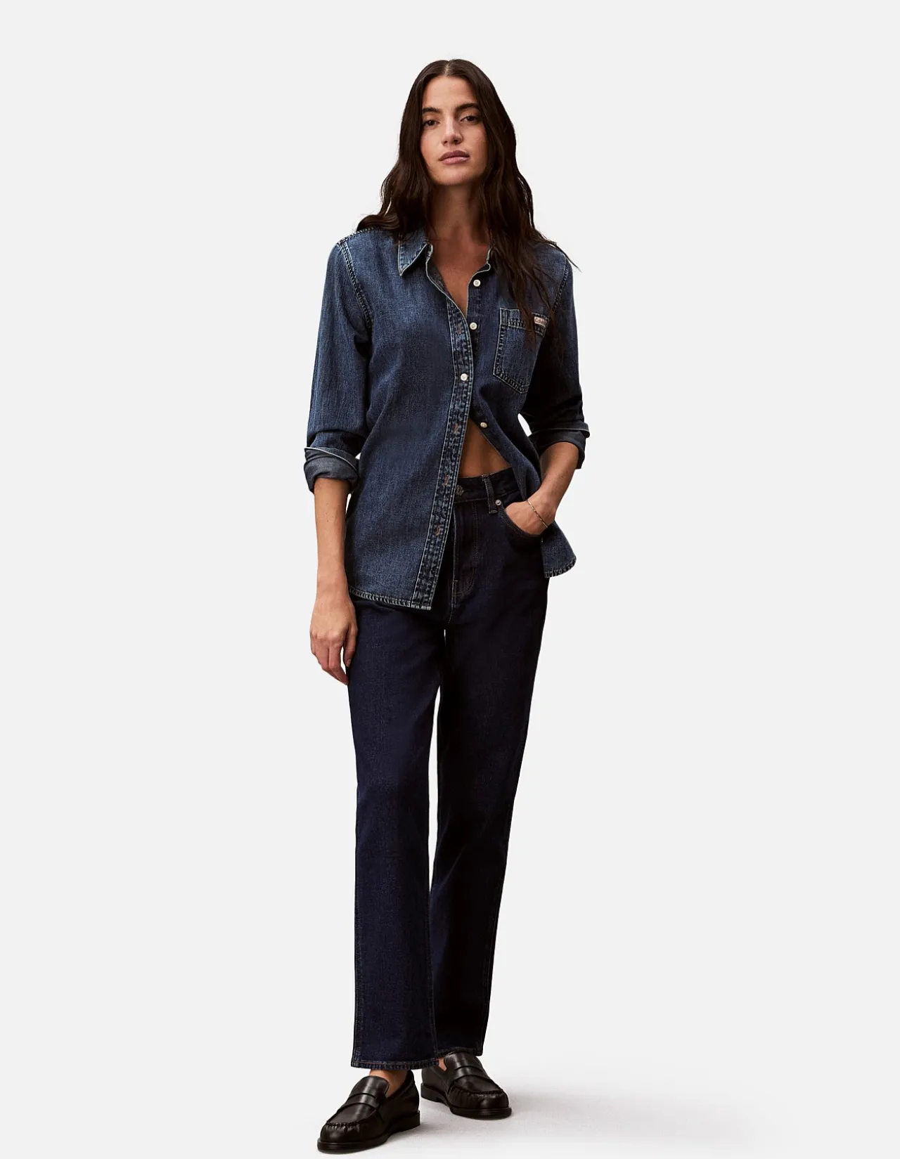 Archive High Rise Slim Indigo Denim Jeans
