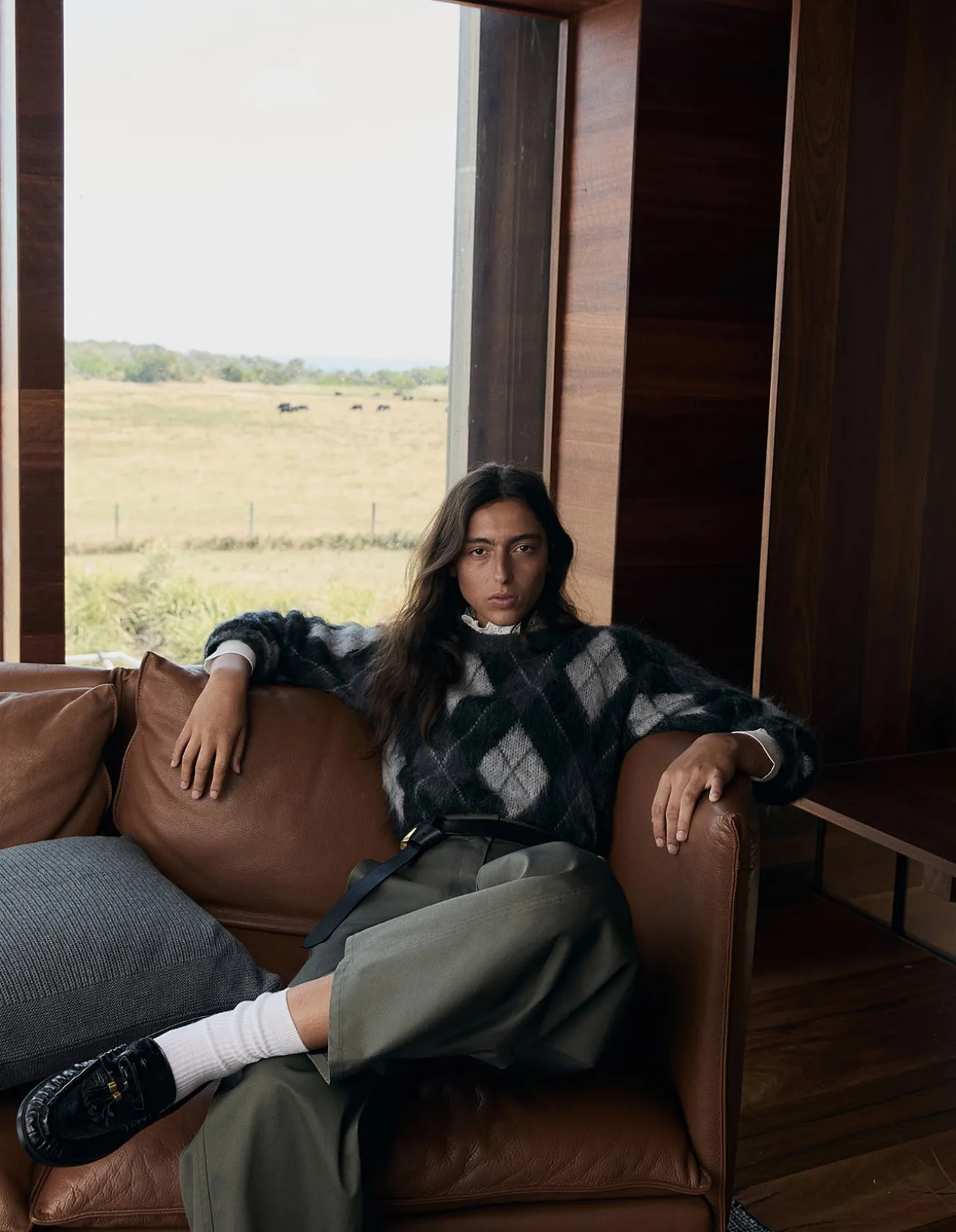 Argyle Crew Neck Knit