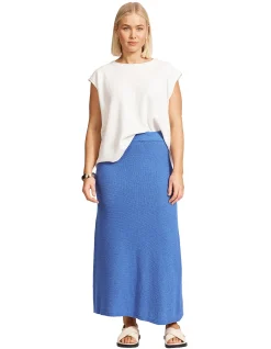 Artemis Cotton Waffle Knit Maxi Skirt