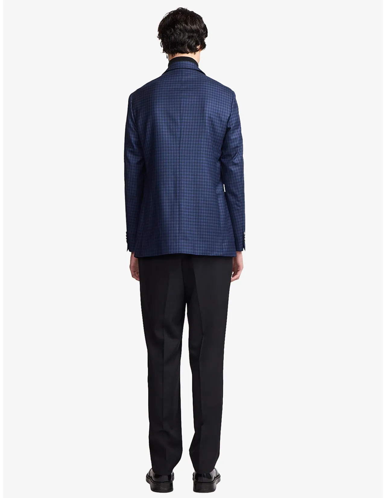 Arthur Super 110s Blue Check Slim Wool Blazer