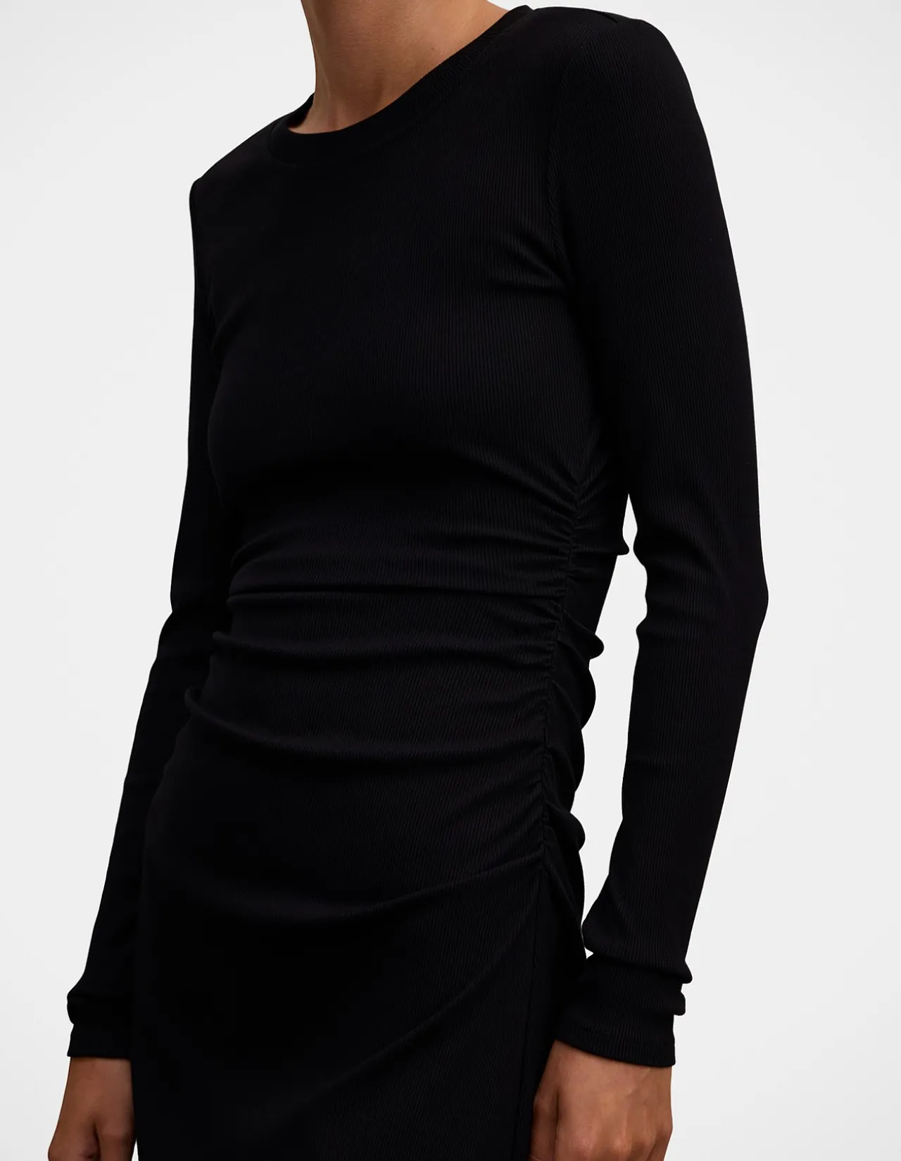 ASH LONG SLEEVES RIBBED MINI DRESS