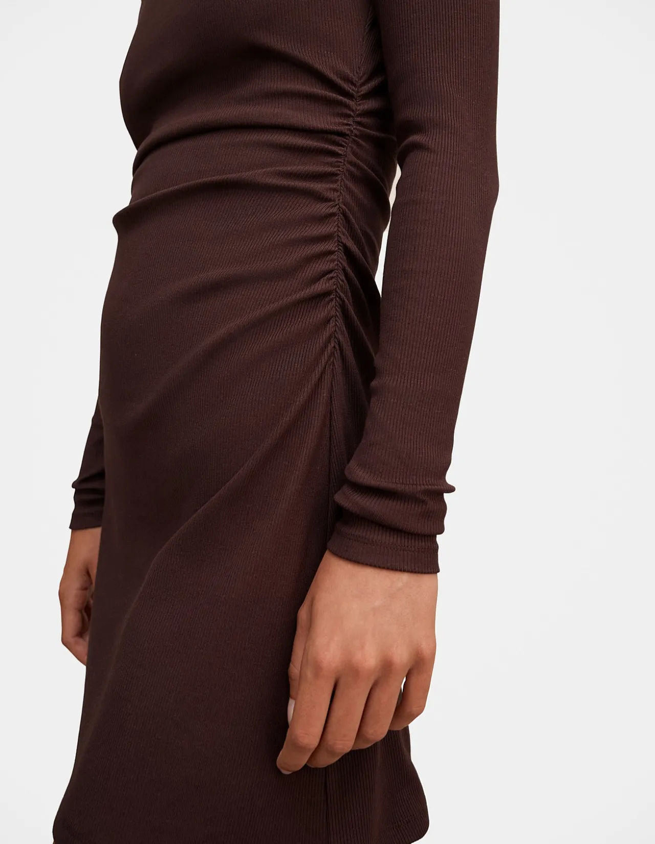ASH LONG SLEEVES RIBBED MINI DRESS