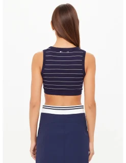 Astra Solange Striped Knit Crop Top