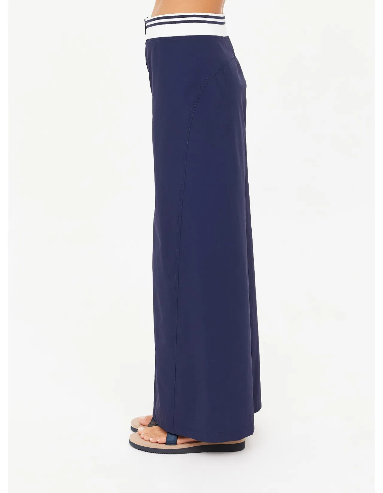 Astra Zora Zip Front Midi Pencil Skirt