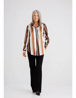 Astrid Satin Stripe Long Sleeve Shirt