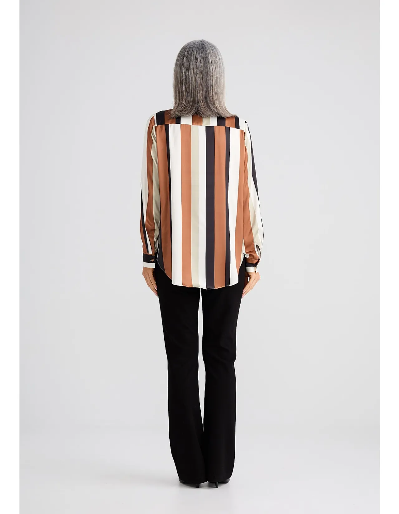 Astrid Satin Stripe Long Sleeve Shirt