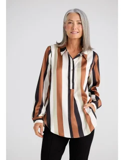 Astrid Satin Stripe Long Sleeve Shirt