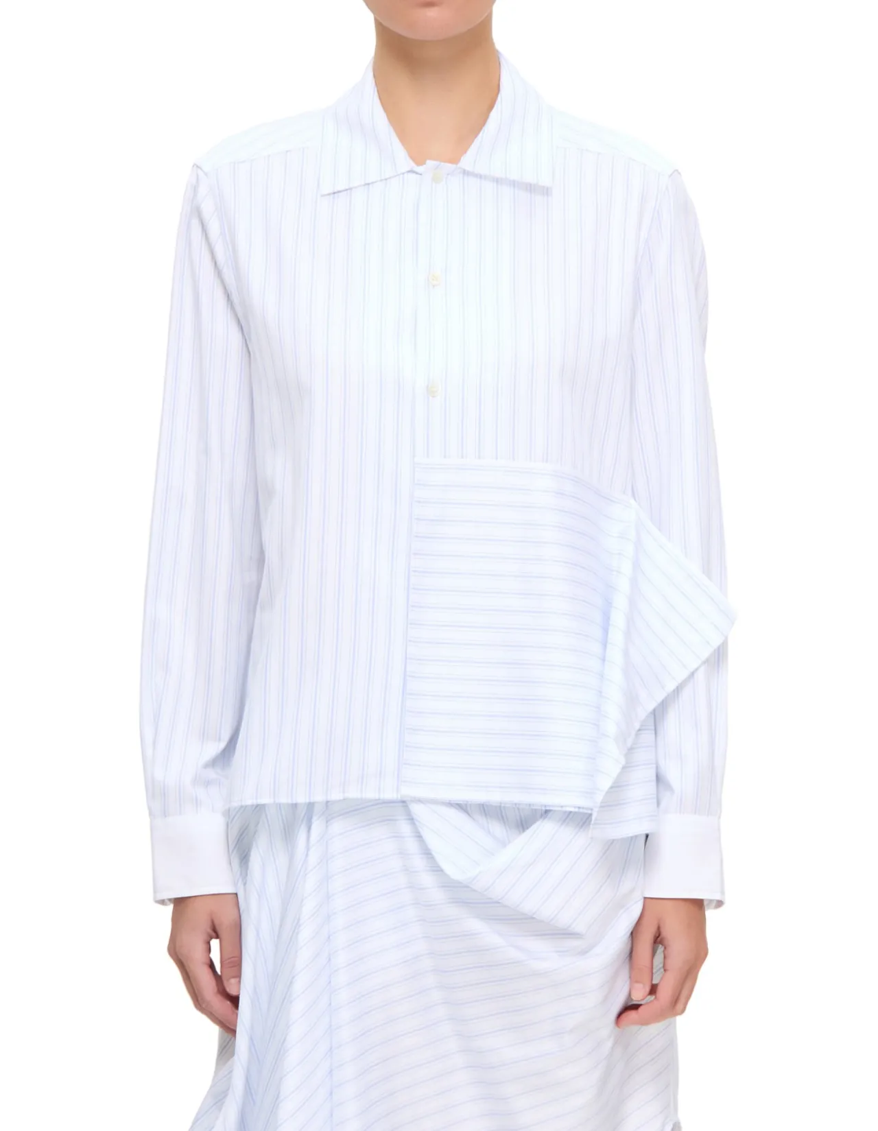 ASYMMETRIC DRAPED SHIRT